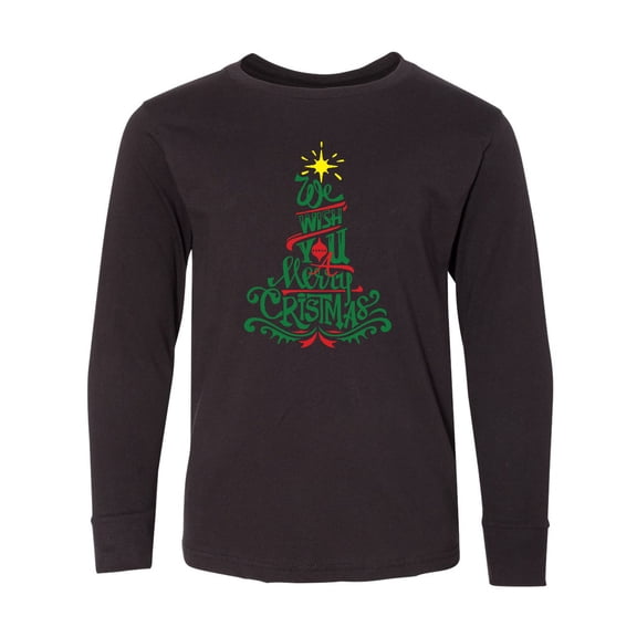 Inktastic We Wish You A Merry Christmas Long Sleeve Youth T-Shirt