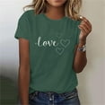 thumbnail image 5 of AuroraX Green Women T-Shirts,Crewneck Funny Loose Fit 1/4 Sleeve Women Tops Valentines Holiday T-Shirts Birthday Gifts for Women, 5 of 8