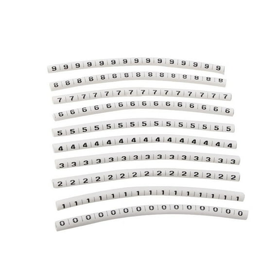 1000PCS Plastic heat shrink tubing cable marker label Wire Number 0 to 9 1-50mm white cable markers insulation shrink ratio 2:1