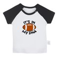 thumbnail image 1 of Football It's In My DNA Funny T shirt For Baby, Newborn Babies T-shirts, Infant Tops, 0-24M Kids Graphic Tees Clothing (Short Black Raglan T-shirt, 18-24 Months), 1 of 4