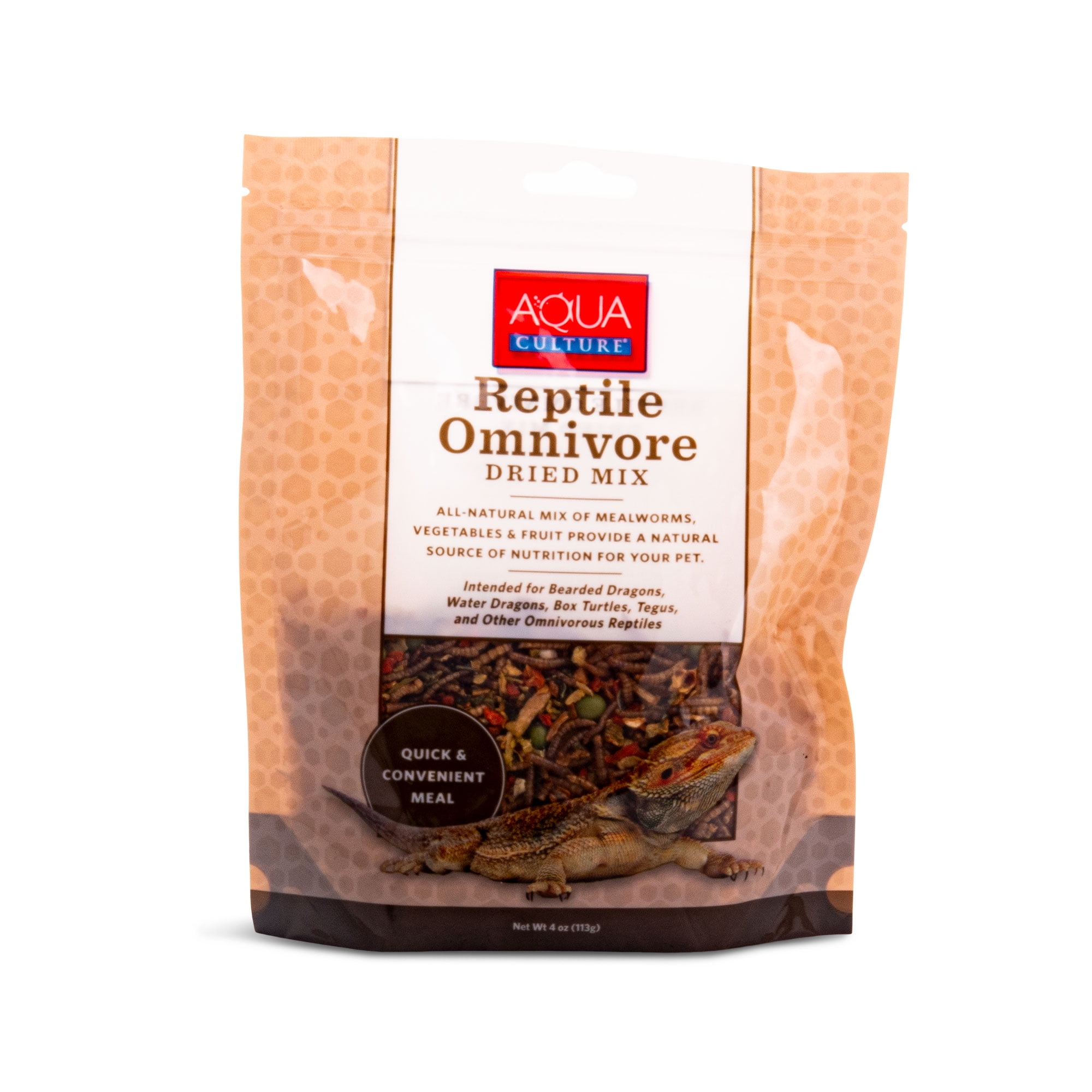 (4 pack) Aqua Culture Reptile Omnivore Dried Mix, 4 oz