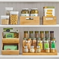 thumbnail image 2 of mDesign Bamboo Spice and Food 4-Tier Kitchen Shelf Storage Organizer - Clear, 2 of 8
