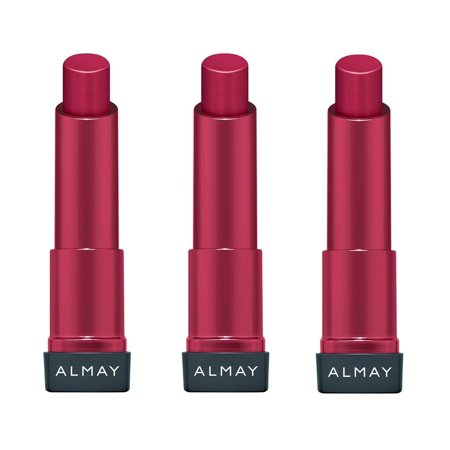 Almay Smart Shade Butter Kiss Lipstick, Red Medium #120 (Pack of 3) + Makeup Blender Stick, 12