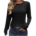 thumbnail image 5 of XFLWAM Long Sleeve Crew Neck Cotton T Shirt for Women Classic Fit Shirt Soft Breathable Casual Tee Pullover Basic Tops M, 5 of 9