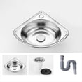thumbnail image 3 of Cocina Triangular Acero Inoxidable, Lavabos Baño, Esquina para Verduras, Barra para Autocaravana, Pequeño Acero un Solo Seno, Bañera Caída., 3 of 10