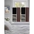 thumbnail image 3 of Brown Black 2 Panel Kitchen Curtains for Windows, Modern Abstract Art Farmhouse Striped Bathroom Privacy Curtain, Home Décor Window Treatment for Bedroom/Living Room 55"x45", 3 of 6
