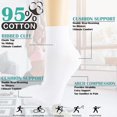 thumbnail image 2 of Calcetines deportivos NevEnd de algodón con cuello redondo y tobillo, 6 pares, talla M, blancos, 2 of 6