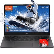 HP 255 G10 Business Laptop, AMD Ryzen 7 7730U Processor, 16GB RAM, 512GB SSD, 15.6" FHD LED Display, Spill-Resistant Keyboard, Wi-Fi 6, HD Webcam, Bluetooth 5.2, Windows 11 Pro