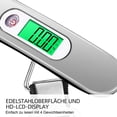 thumbnail image 4 of Báscula Digital para Equipaje, Báscula Colgante Portátil, Pantalla LCD con Función de Tara Retroiluminada, Práctica para Viajes/Vida Familiar, hasta 50 kg, Plateada, 4 of 7