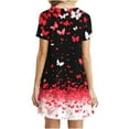 thumbnail image 4 of Juslio Womens Dress Butterfly Print Round Neck, Short Sleeve T-Shirt Dresses Casual Loose Midi Dress, 4 of 7