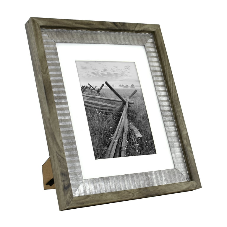 Mainstays 8x10 matted to 5x7 Rustic Wood Tabletop Picture Frame