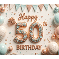 thumbnail image 3 of Glitter Crown Happy Birthday Banner Gold 50th Celebration Banner Decorative Flags for Milestone Party Indoor Celebration Event Decoration, 3 of 7