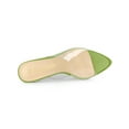 thumbnail image 4 of BLISSFUL STEP Women's Clear Point Toe High Block Heel Mules Slides Sandals Light Green 6, 4 of 7