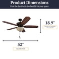 thumbnail image 3 of Prominence Home Spring Hollow LED Ceiling Fan with Light and Pull Chain, 52", 3 of 12