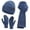 Blue-2, variant on FZ FANTASTIC ZONE Woman Men Winter Warm Hat Beanie Long Scarves Touch Screen Gloves Knit Set,Darkgrey
