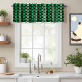 thumbnail image 2 of Curtain Valance for Windows, St. Patrick's Day Shamrock Kitchen Valances Rod Pocket Short Curtains, Green Black Stripe Theme Window Valance for Bedroom Bathroom Living room 60x18in, 2 of 9