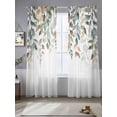 thumbnail image 2 of Retro Farmhouse Sheer Curtains 84 Inches Long 2 Panels Style Plants Green Leaves Light Filtering Semi Sheer Window Curtains Drapes for Bedroom Living Room 52"x84"x2, 2 of 7