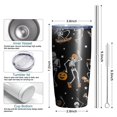 thumbnail image 6 of 20oz Tumblers Black Halloween Dancing Skeletons Stainless Steel Vacuum Insulated Double Wall Travel Tumbler Cups Mug with Lid and Straw,Cleaning Brush for Cold & Hot Drinks, 6 of 7