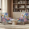 thumbnail image 4 of HELLHERO Flower Pattern Stretch Elastic Bottom Armless Accent Chair Soft Cover with Stain Protection, Dustproof Armless Chair Slipcover, 4 of 8