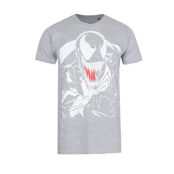 Venom - Camiseta Venom de Jaspeado para Hombre (Gris Jaspeado)