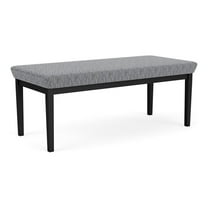 Lesro Lenox Steel Fabric 2-Seat Waiting Room Guest Bench in Black/Adler Gray Flannel