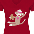 thumbnail image 4 of Inktastic Sock Monkey Gingerbread Women's V-Neck T-Shirt, 4 of 5