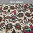 thumbnail image 7 of Sugar Skull Chair Seating Cushion, Creepy Head Bones with Paisley Floral Patterns Flowers Day of the Dead Art, Soft Seat Pads for Office with Anti-slip Backing, 16"x16", Cream Green Red, by Ambesonne, 7 of 7