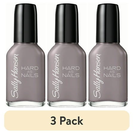 (3 pack) Sally Hansen Hard as Nails Nail Polish, Cemented, 0.45 oz, No Chipping or Splitting