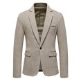 thumbnail image 1 of Awdenio Men's Single Button Casual Business Solid Color Herringbone Suit Jacket, 1 of 8