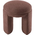 thumbnail image 4 of Meridian Furniture Bowen Brown Faux Shearling Teddy Fabric Ottoman/Stool, 4 of 5
