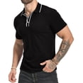 thumbnail image 4 of HAOMEILI Men's Polo Shirts Summer Short Sleeve Casual 3 Button T-Shirts Classic Basic Golf Work Tees Tops, 4 of 7
