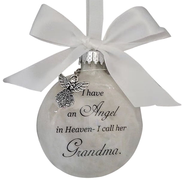 Inteprter Bola de plumas Ángel en adorno conmemorativo signo decoraciones conmemorativas para papá mamá decoración familiar bola Navidad decoración Decoración del hogar abuela Inteprter HA003103-05