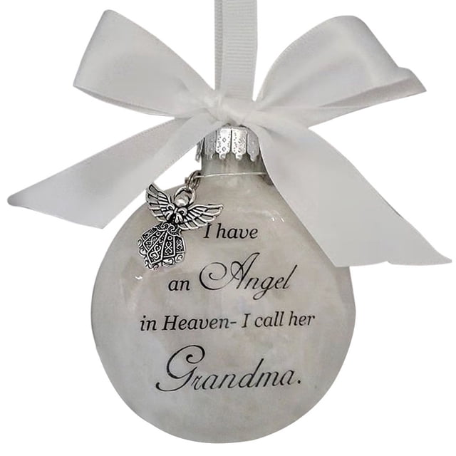 Inteprter Bola de plumas Ángel en adorno conmemorativo signo decoraciones conmemorativas para papá mamá decoración familiar bola Navidad decoración Decoración del hogar abuela Inteprter HA003103-05