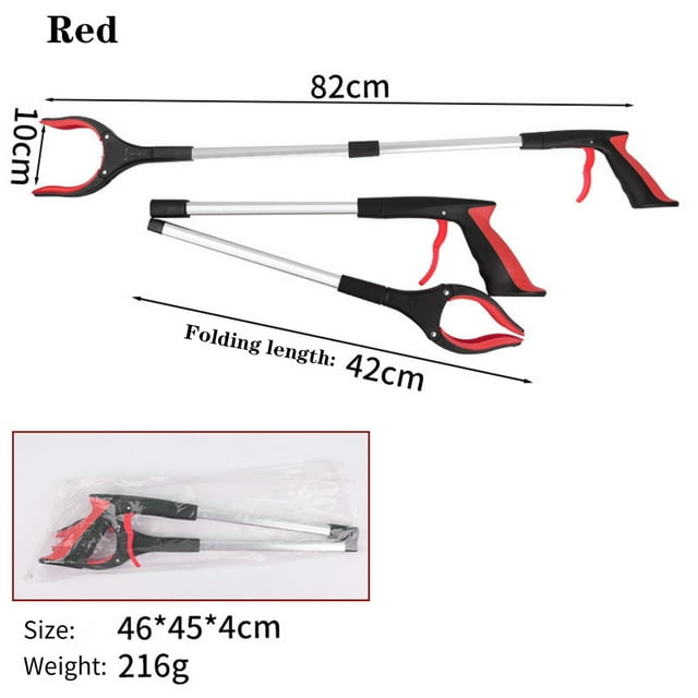 32" Grabber Reacher Tool, Foldable Trash Claw Grabbers, Portable Reacher Grabber Pickup Tool With 360° Rotating Jaw Magnet For Trash Pick Up