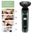thumbnail image 3 of Electric Shaver LCD Digital Display Three-Head Floating Rechargeable Smart Waterproof Shaver Type-C Charge Green, 3 of 8
