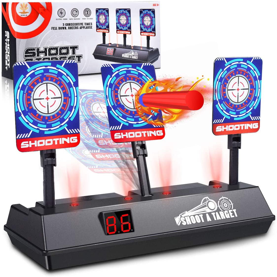 Electronic Shooting Target for Nerf Guns Auto Reset Digital Shoot Scoring Target 