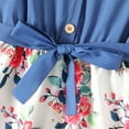 thumbnail image 4 of PatPat Girl Dresses Ruffled Floral Splice Belted Flutter Sleeveless Summer Outfits Sizes 4-12, 4 of 6
