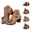 Khaki, variant on Block Heel Sandals for Women 2026 Summer Trendy 3d Flower Open Toe Ankle Strap Heeled Dress Sandals