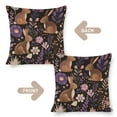 thumbnail image 3 of Porch Pillowcases Rabbits Brown Pink And Purple Pillow Protector 20"x20" Spring Floral Rabbit Decorative Pillow Cover Decoration for Sofa Couch, 3 of 7