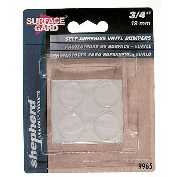 Shepherd 9965 3/4" Clear Self Adhesive Vinyl Bumpers, 8 Count Walmart