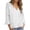 White, variant on Women's Linen for Summer Ruffle Long Sleeve V Neck Casual Loose Comfy Work Blouses T Shirt,Grey,L