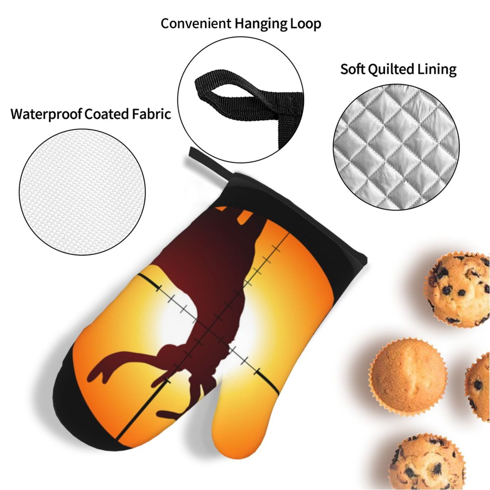 Target Deer Elk Hunting 4Pcs Oven Mitts and Pot Holders Sets Oven Kitchen Gloves Hot Pads for Cooking BBQ Baking Grilling