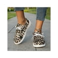 thumbnail image 5 of Women's Casual Canvas Shoes Flat Low Top Leopard Print  Shoes Slip On Lace Up Round Toe Shoes, 5 of 8