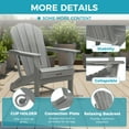 thumbnail image 5 of Folding Adirondack Chair, All-Weather HDPE Fire Pit Patio Chair, Gray, 5 of 8