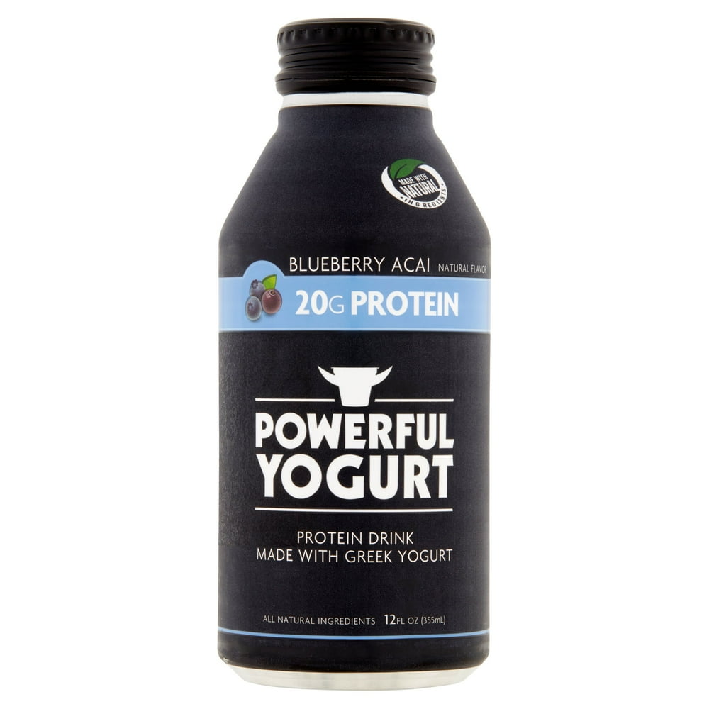 Powerful Yogurt 20g Protein All Natural Ingredients Blueberry Acai