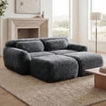 thumbnail image 3 of FFH 80.4" Loveseat with Ottomans, Modular Sleeper Sofa Cloud Couch for Living Room, Dark Gray, 3 of 12