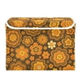 thumbnail image 7 of Yayeee Collapsible Cube Storage Bin with Lid Fabric Closet Decorative Basket with Handles, Retro Orange Flowers, 7 of 7