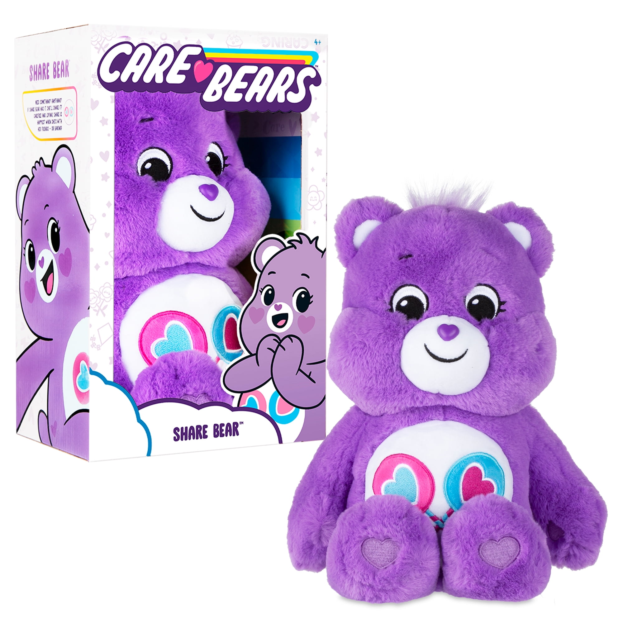 Care Bear LOT OF 2 Purple Lollipops &  Pink Rainbow Bears Cake Topper Toy 4 INCH 