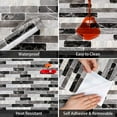 thumbnail image 5 of Caltero Brick Wallpaper Peel and Stick Wallpaper Black and Gray Removable Waterproof Contact Paper, 17.7"x 118", 5 of 10