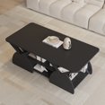 thumbnail image 6 of Modern Rectangular Coffee Table with 6 Storage Shelves - Black Engineered Wood, 6 of 10
